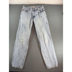 Levis 560 Jeans Mens Blue Light Wash Relaxed Tapered Paint Stains Grunge 32x34